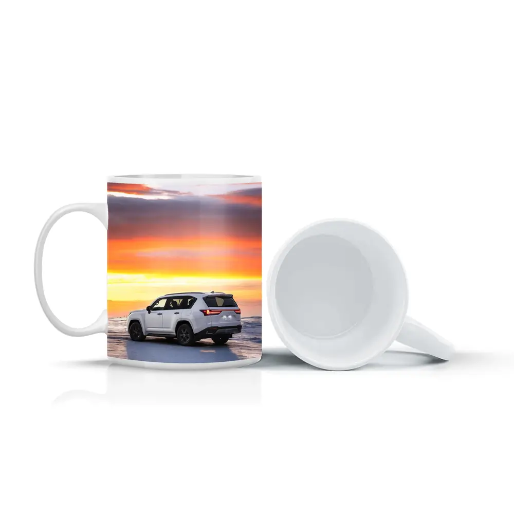 Lexus LX White SUV Fiery Sunset Sky – Mugs