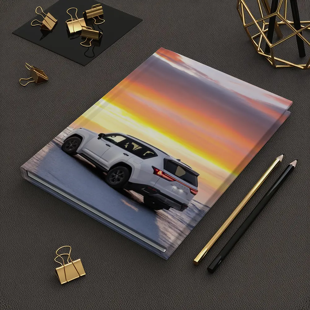 Lexus LX White SUV Fiery Sunset Sky – Notebooks