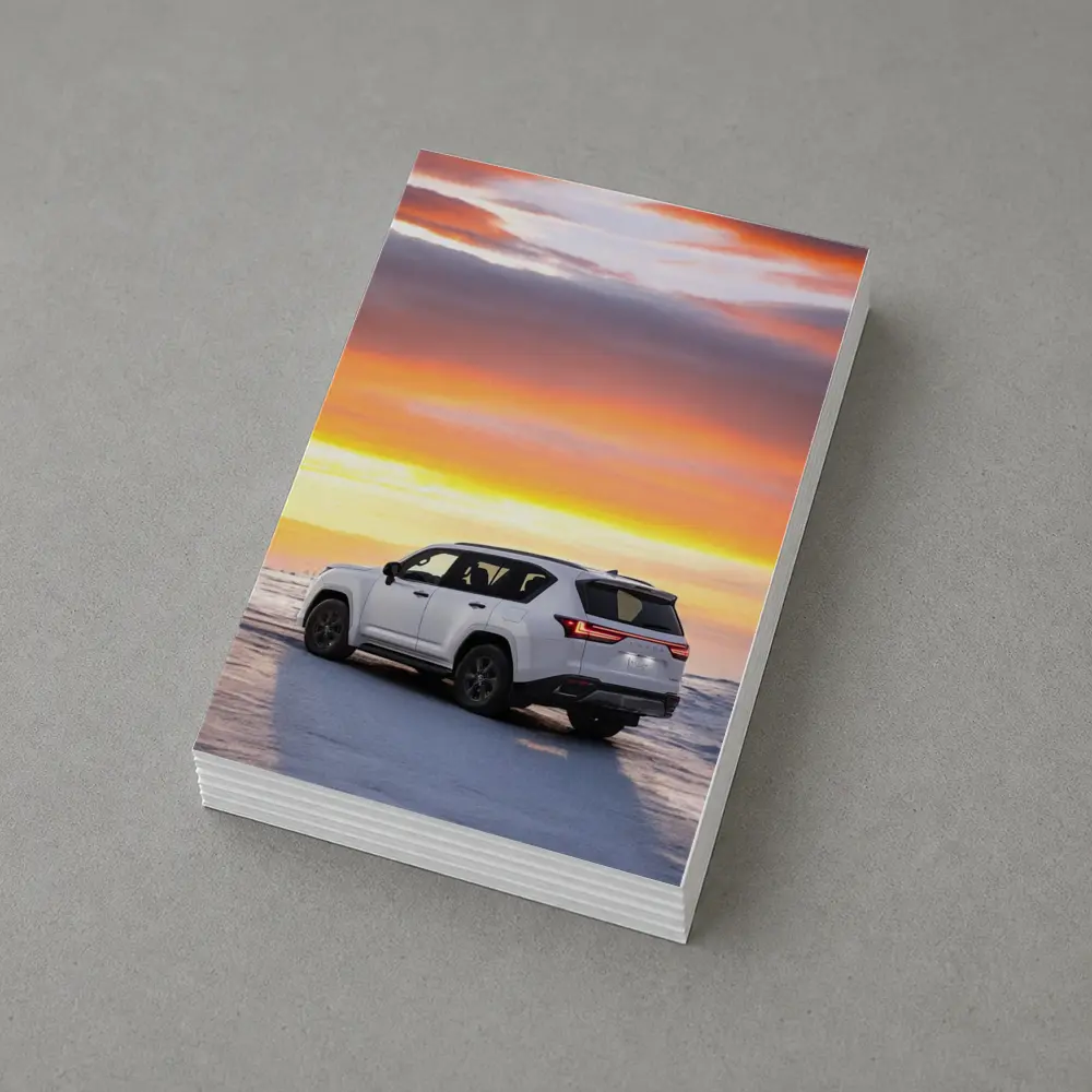 Lexus LX White SUV Fiery Sunset Sky – Postcards