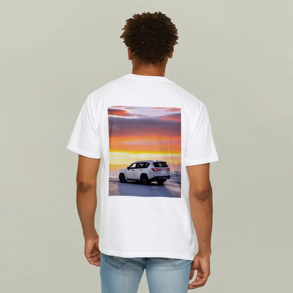 Lexus LX White SUV Fiery Sunset Sky – T-Shirts