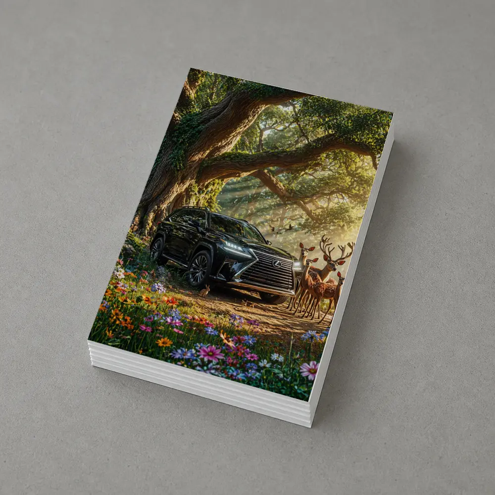 Lexus LX Black SUV Forest Deer Scene – Postcards