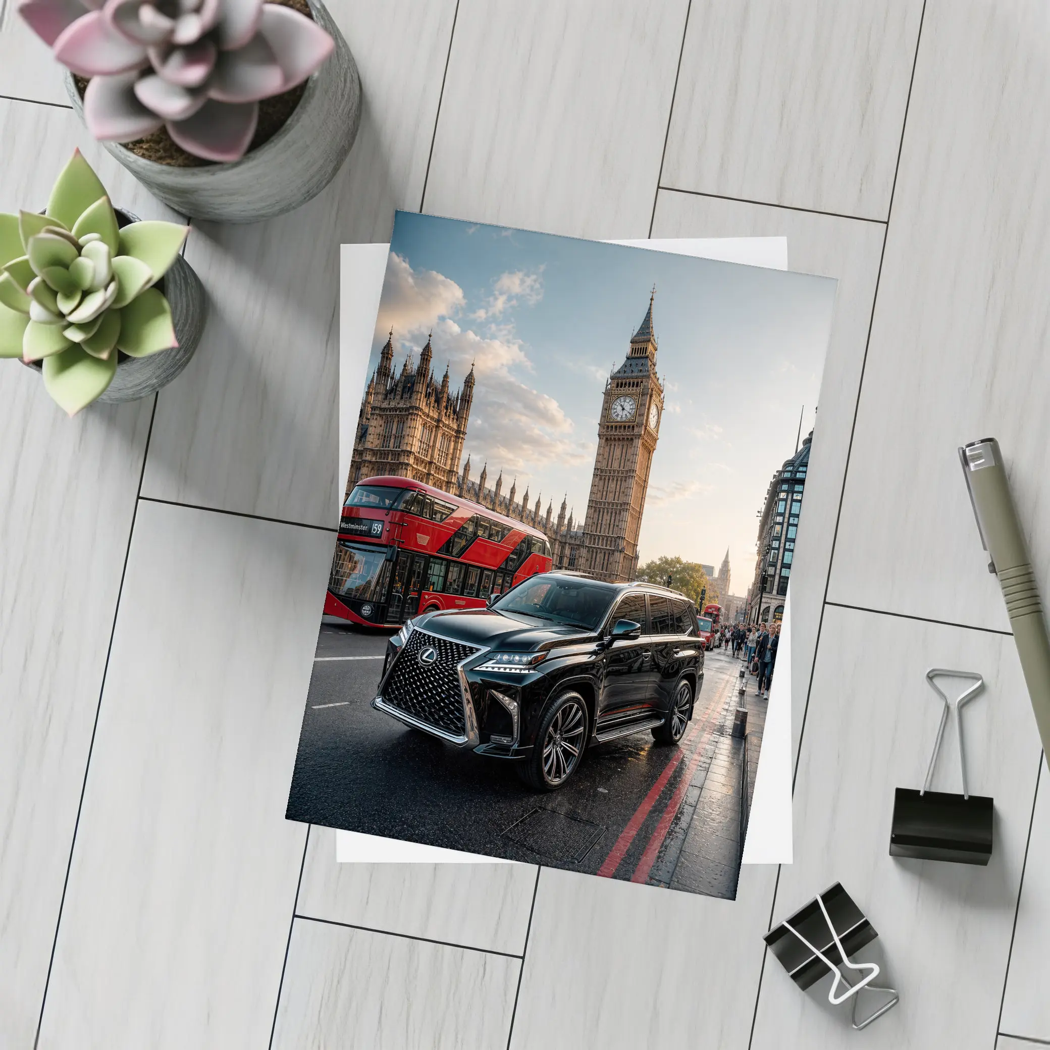 Lexus LX Black SUV London Big Ben – Postcards