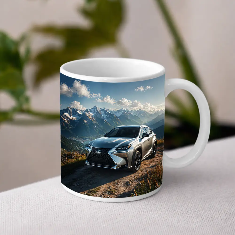 Lexus NX Silver SUV Mountain Landscape – Mugs