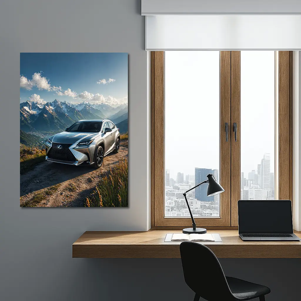 Lexus NX Silver SUV Mountain Landscape – Wall Art