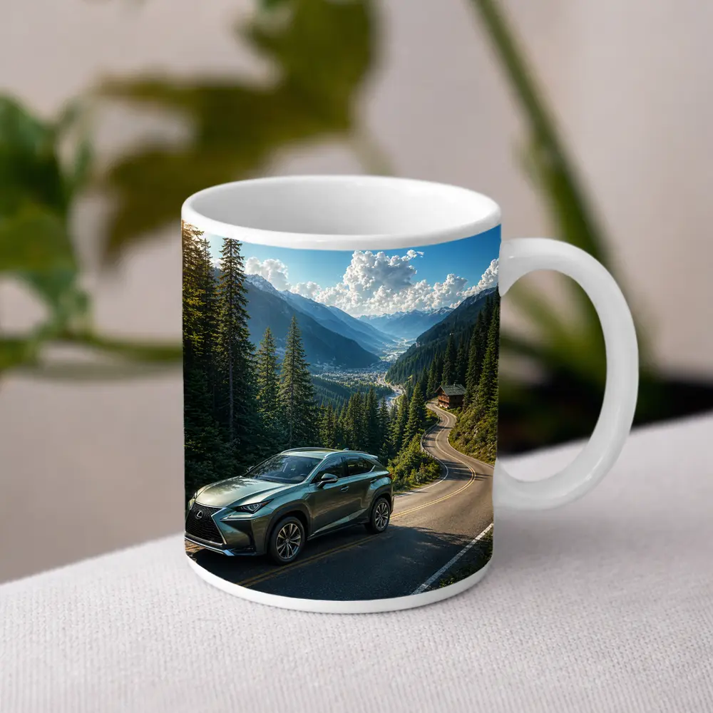 Lexus NX On Winding Mountain Road – Mugs