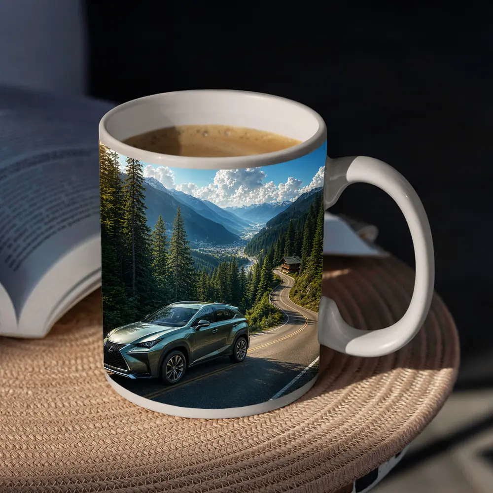 Lexus NX On Winding Mountain Road – Mugs