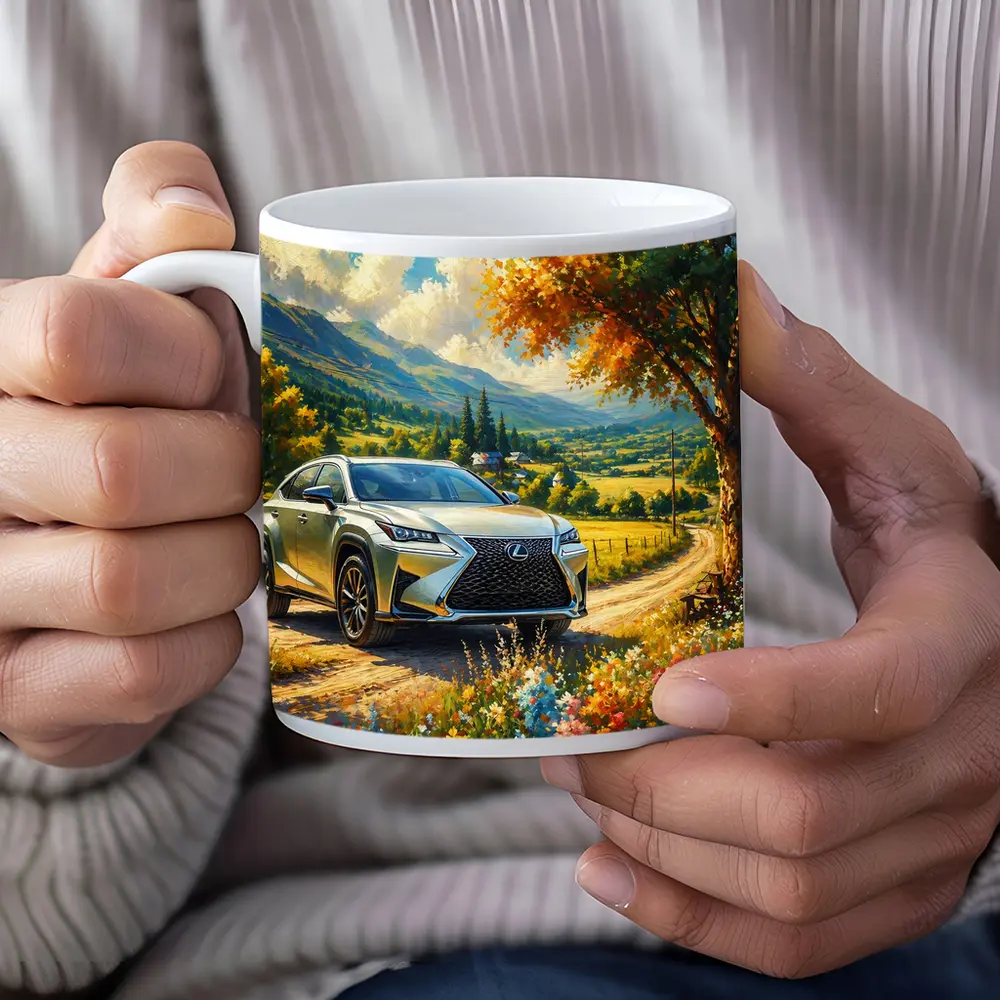 Lexus NX SUV Oil Painting Country Landscape – Mugs