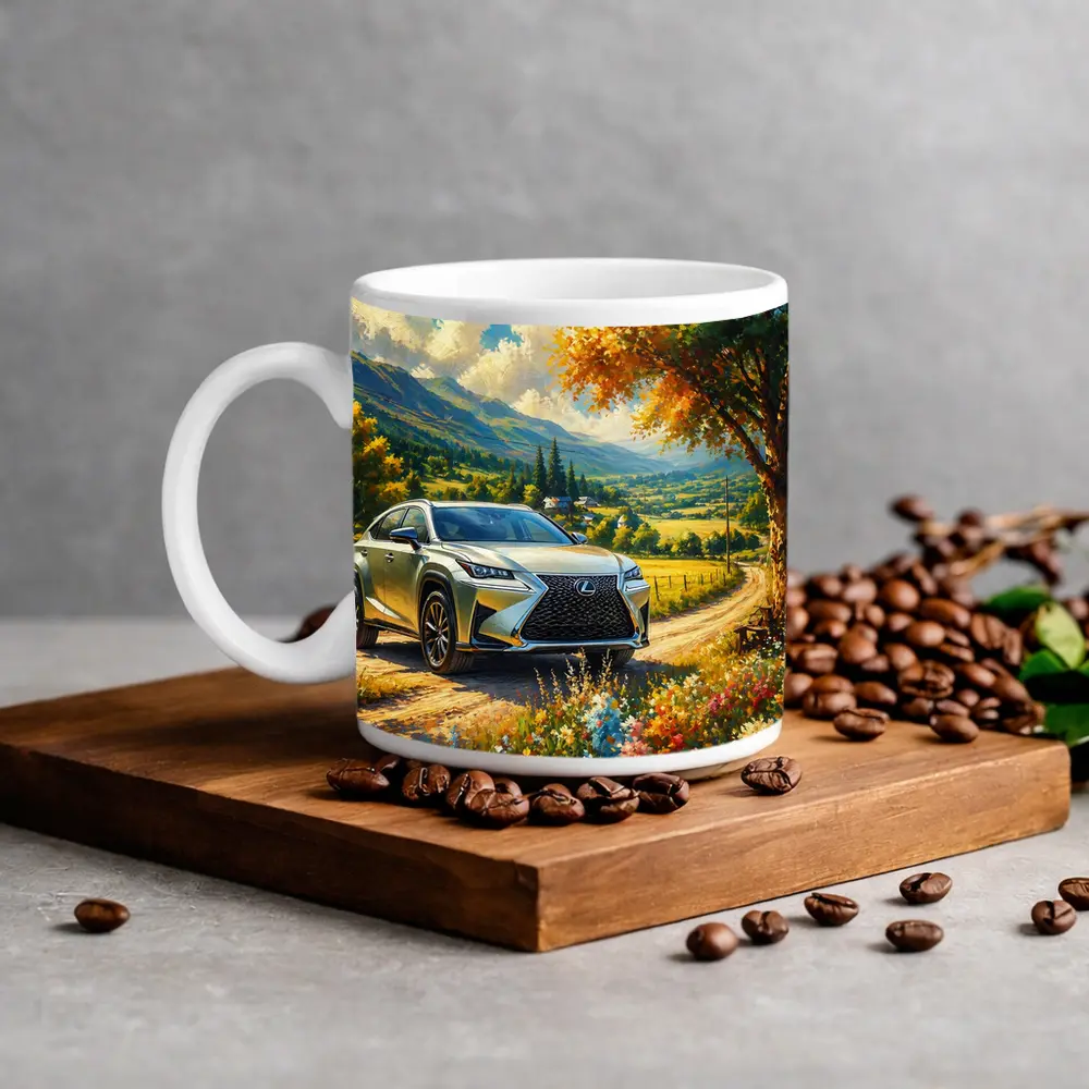 Lexus NX SUV Oil Painting Country Landscape – Mugs