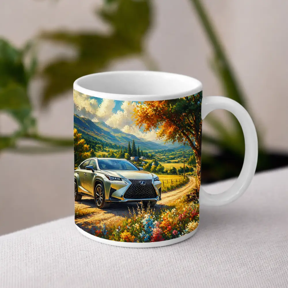 Lexus NX SUV Oil Painting Country Landscape – Mugs