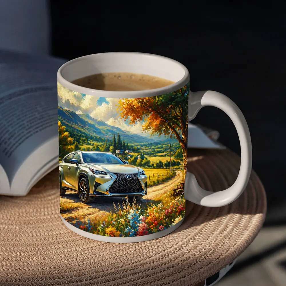 Lexus NX SUV Oil Painting Country Landscape – Mugs
