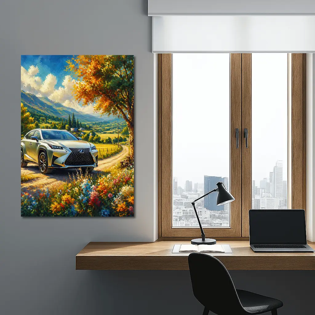Lexus NX SUV Oil Painting Country Landscape – Wall Art