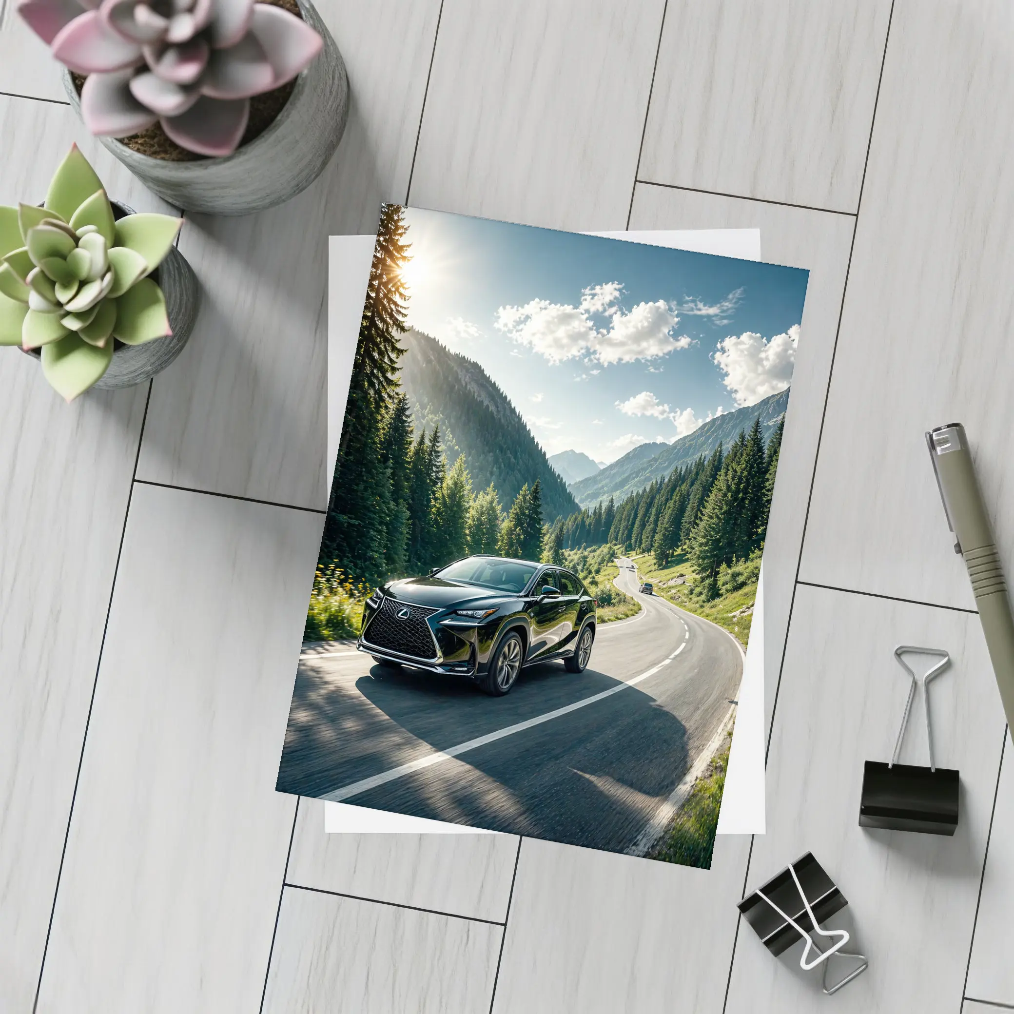 Lexus NX Mountain Road Black SUV – Postcards