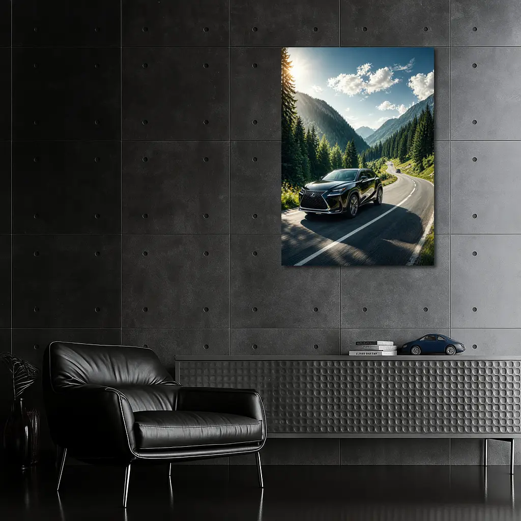 Lexus NX Mountain Road Black SUV – Wall Art