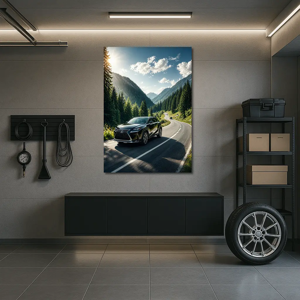 Lexus NX Mountain Road Black SUV – Wall Art