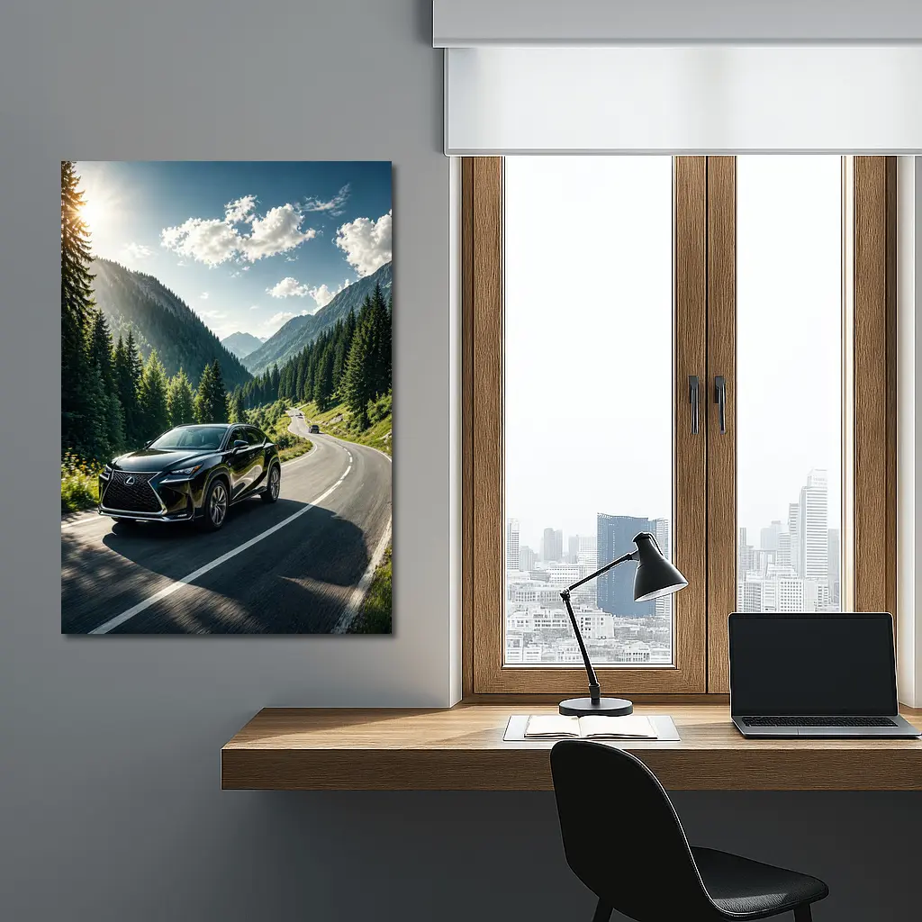 Lexus NX Mountain Road Black SUV – Wall Art
