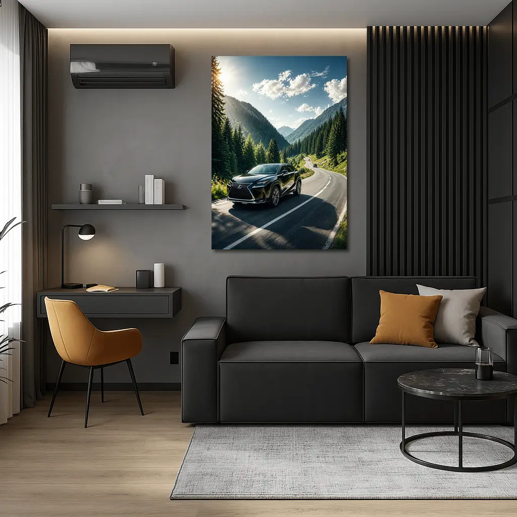Lexus NX Mountain Road Black SUV – Wall Art