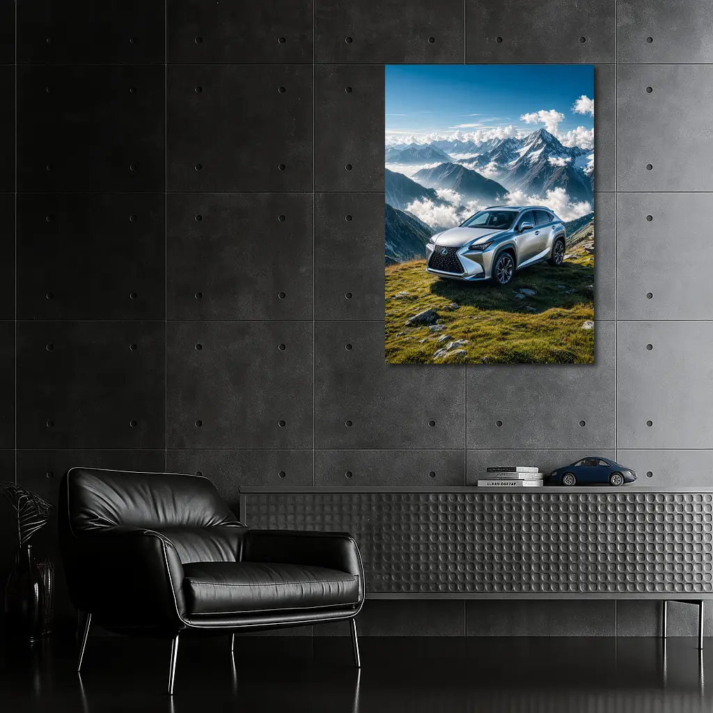 Lexus NX Silver SUV Mountain Peaks – Wall Art