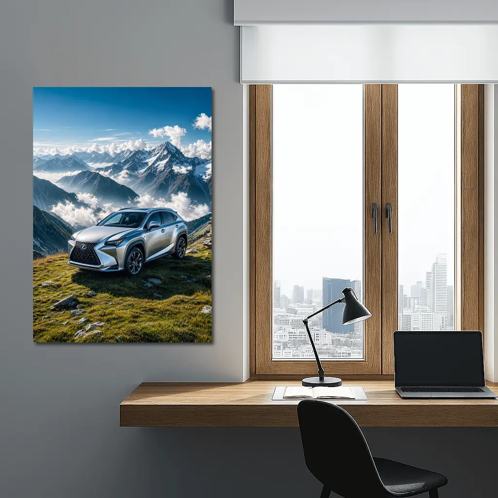 Lexus NX Silver SUV Mountain Peaks – Wall Art