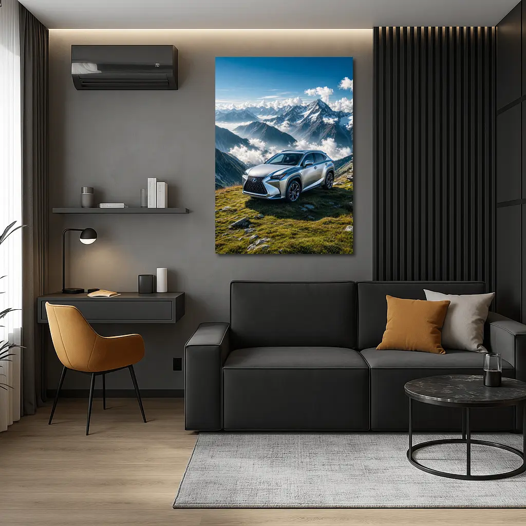 Lexus NX Silver SUV Mountain Peaks – Wall Art