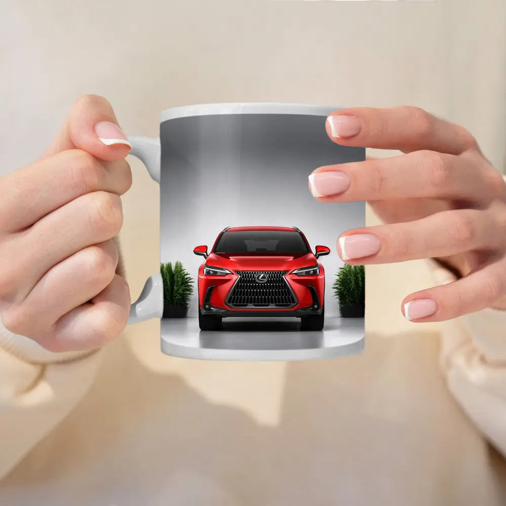 Lexus NX Red SUV Front Studio View – Mugs