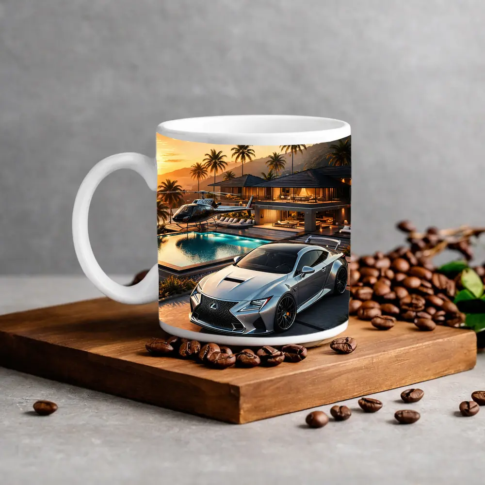 Lexus RC F Silver Luxury Villa Sunset – Mugs