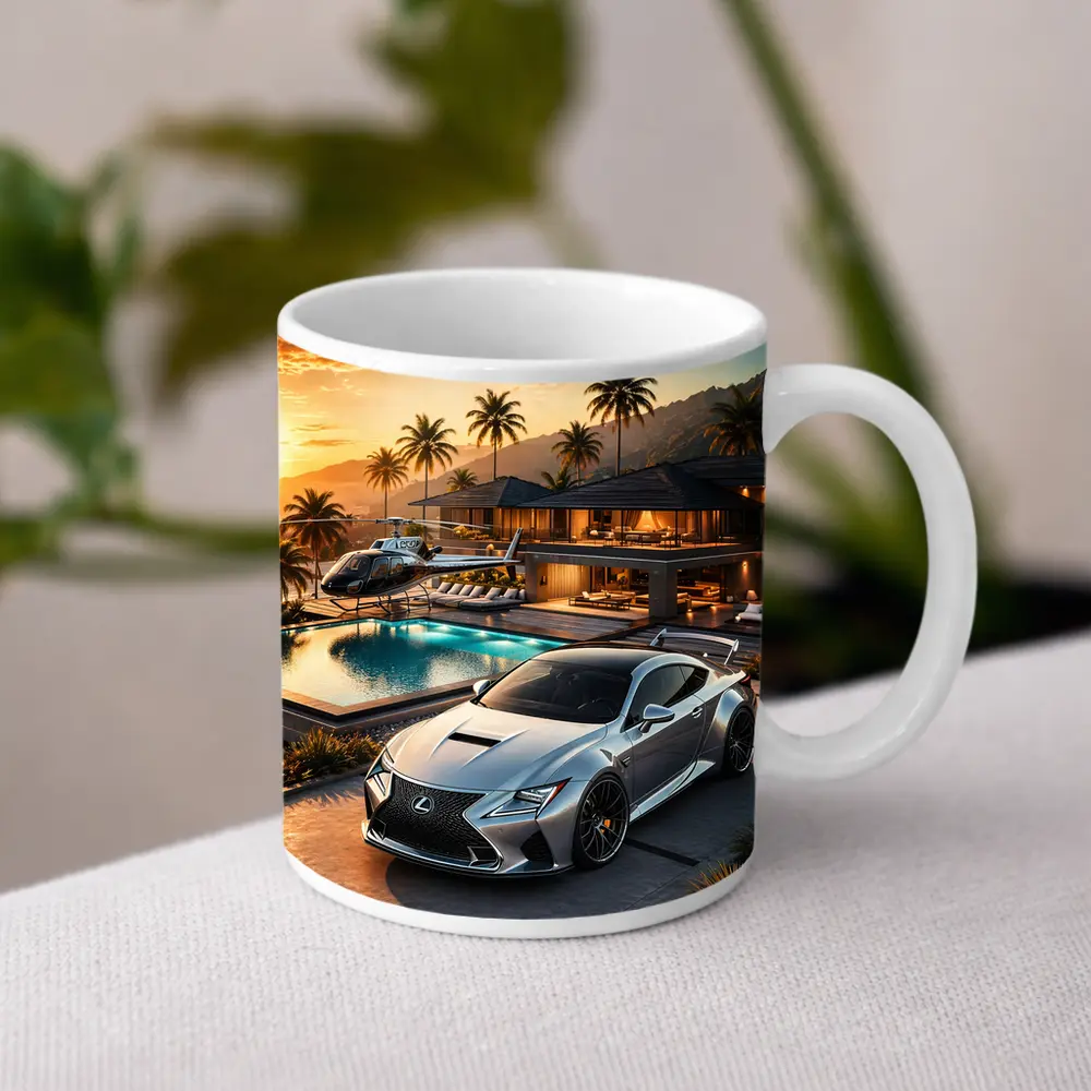 Lexus RC F Silver Luxury Villa Sunset – Mugs