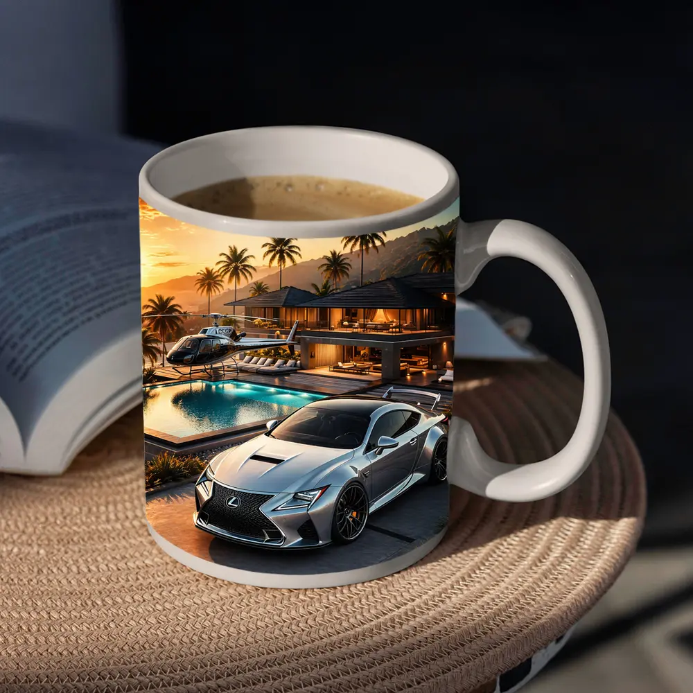 Lexus RC F Silver Luxury Villa Sunset – Mugs