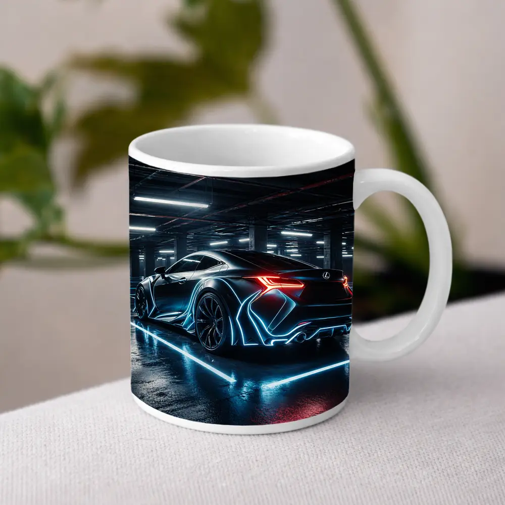 Lexus LC Neon Glow Dark Parking Garage – Mugs