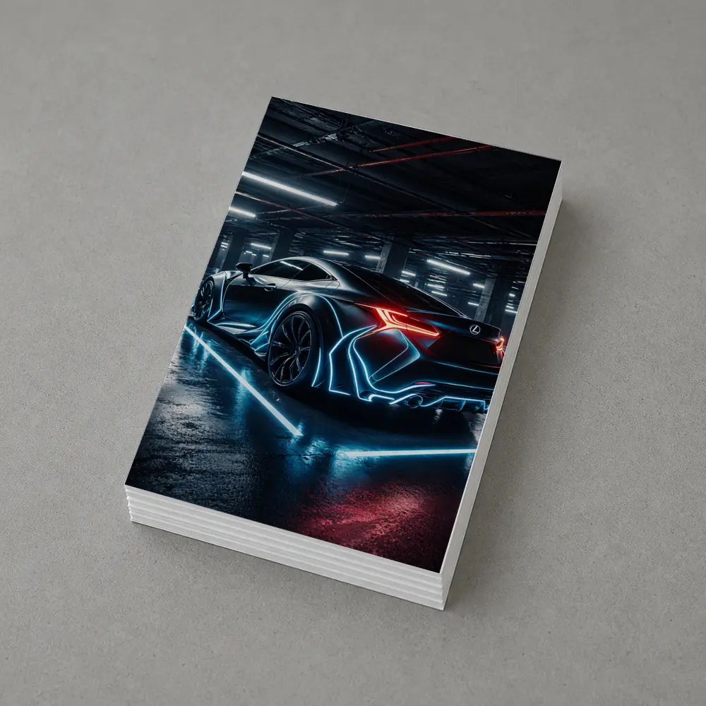 Lexus LC Neon Glow Dark Parking Garage – Postcards