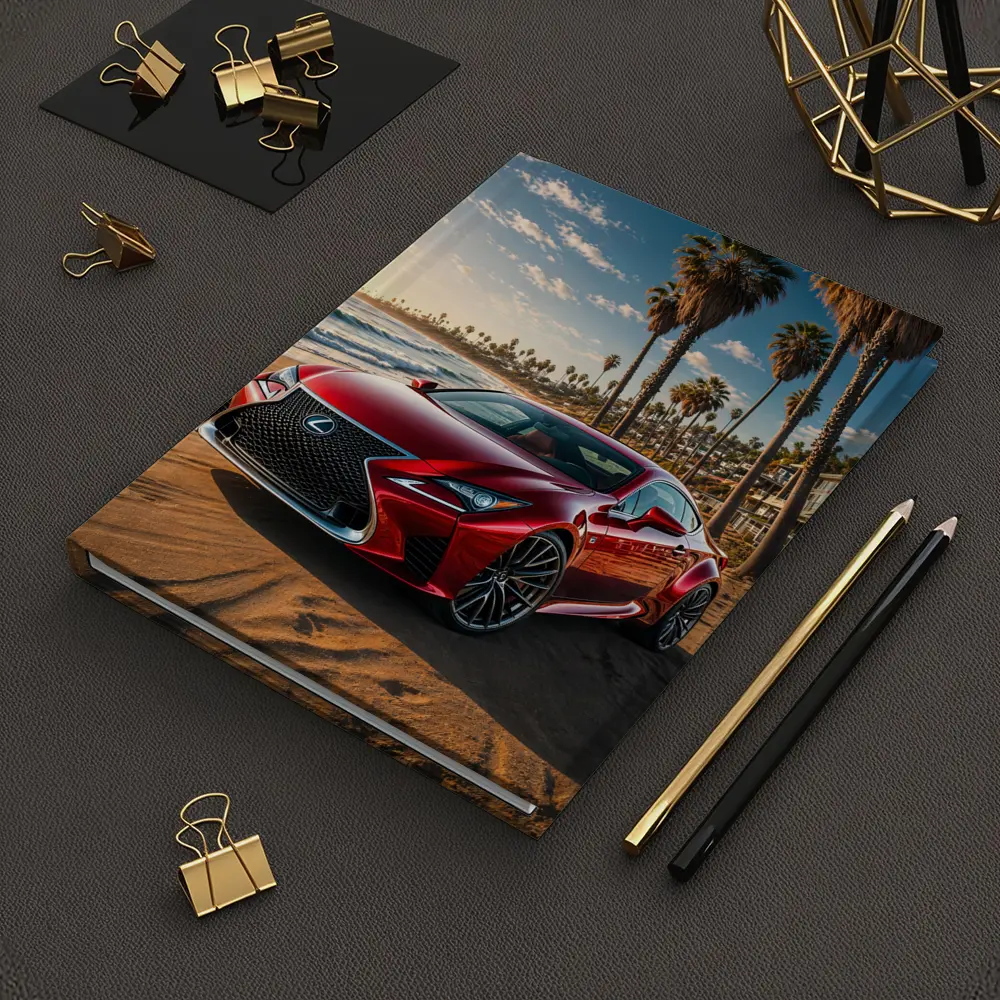 Lexus RC Red Coupe Beach Sunset – Notebooks