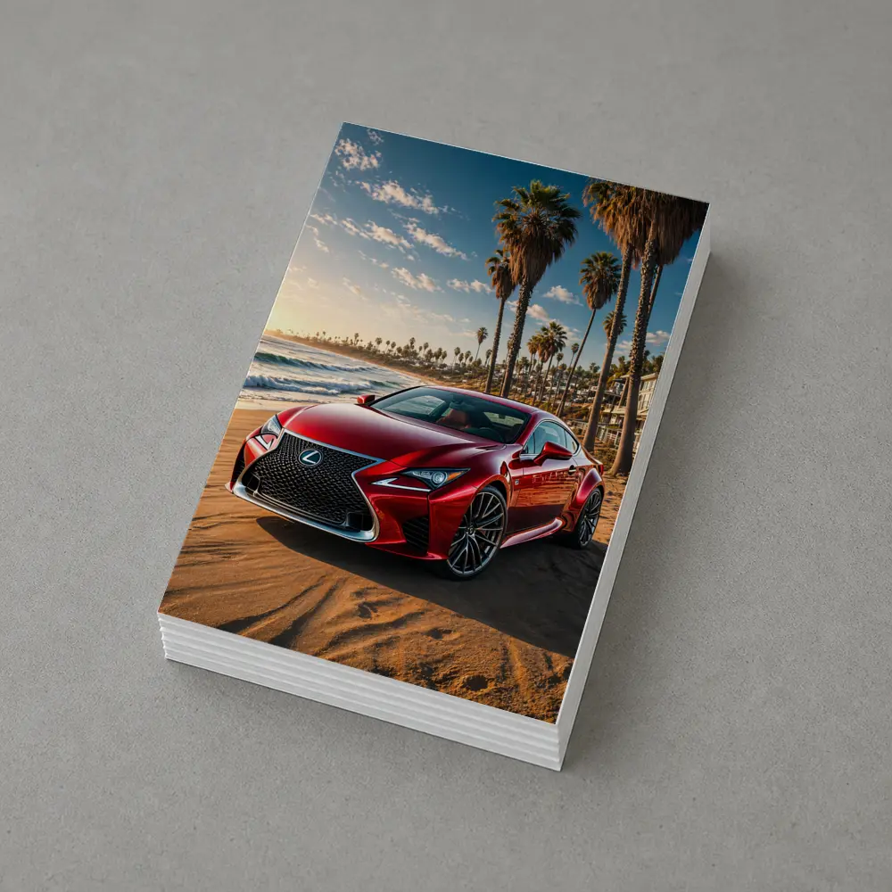 Lexus RC Red Coupe Beach Sunset – Postcards