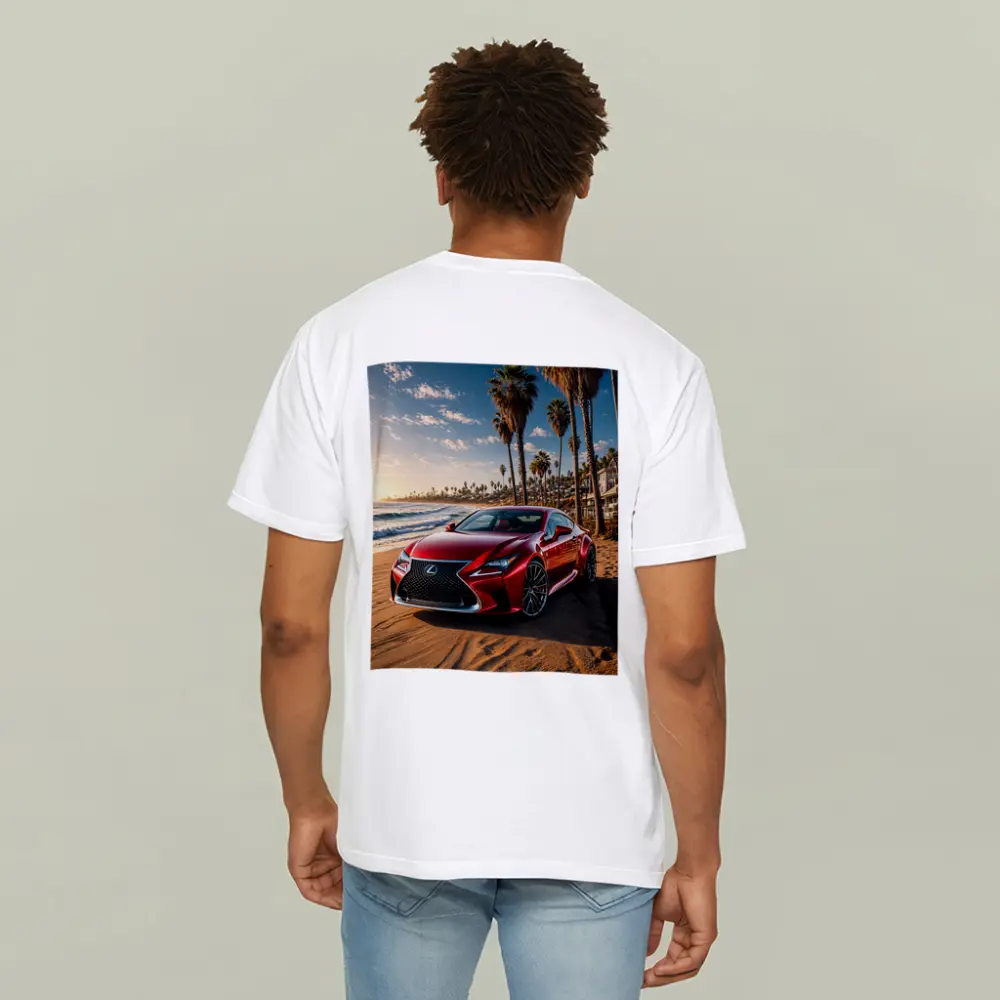 Lexus RC Red Coupe Beach Sunset – T-Shirts