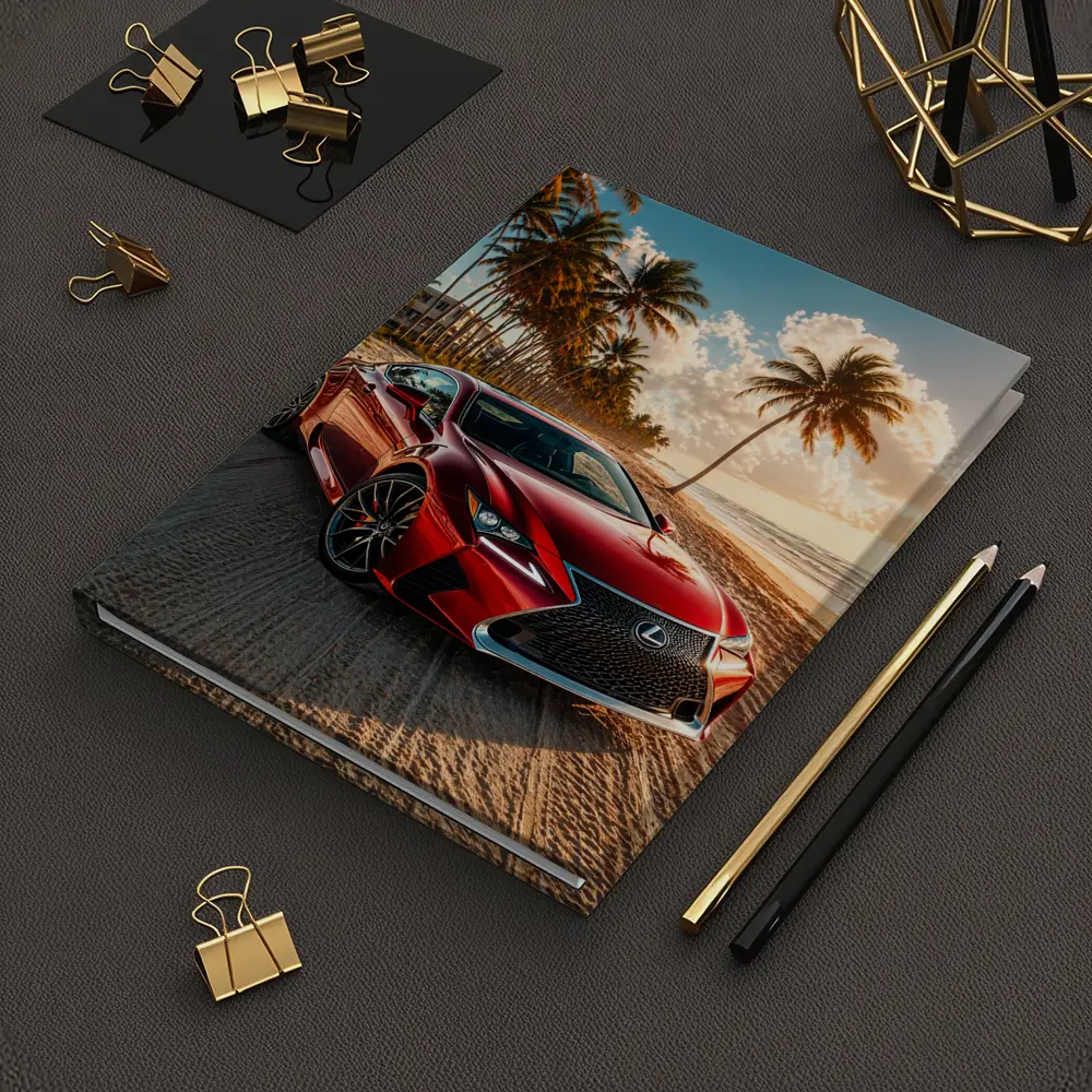 Lexus RC Red Coupe Beach Palm Trees – Notebooks