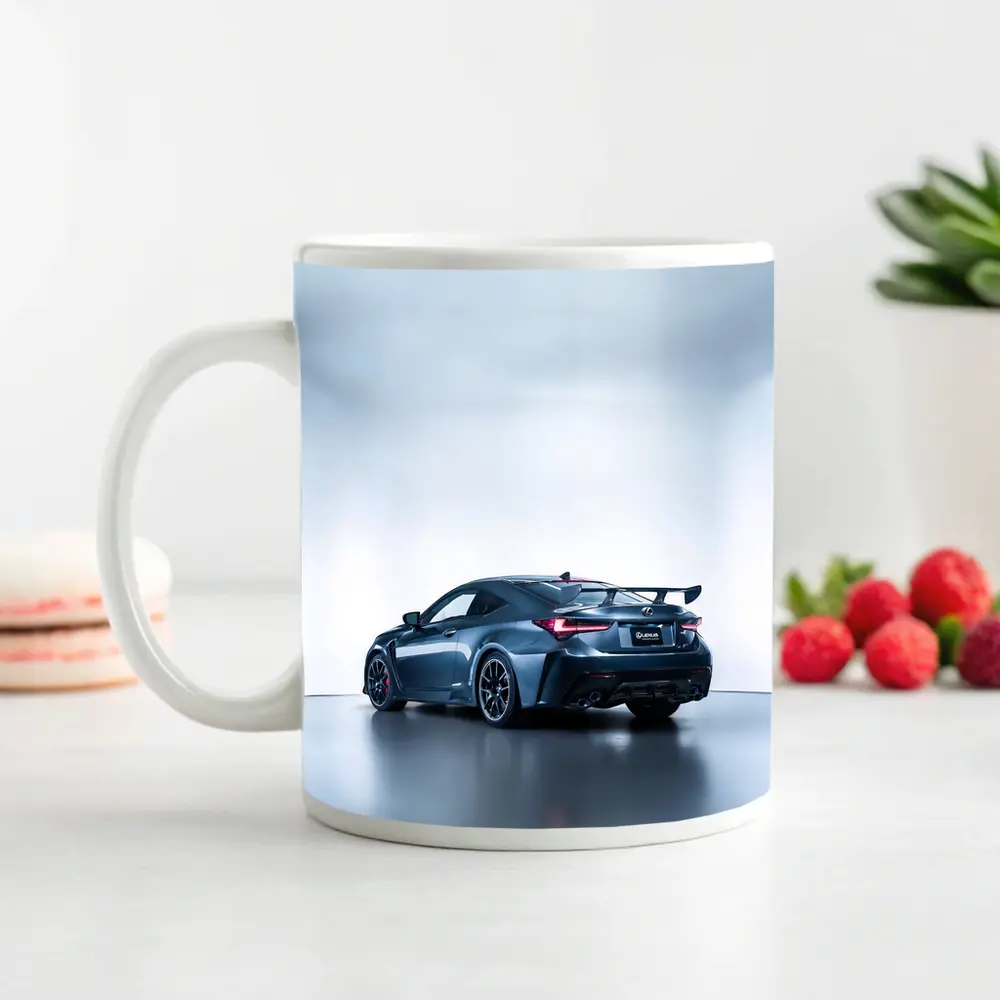 Lexus RC F Coupe White Studio Background – Mugs