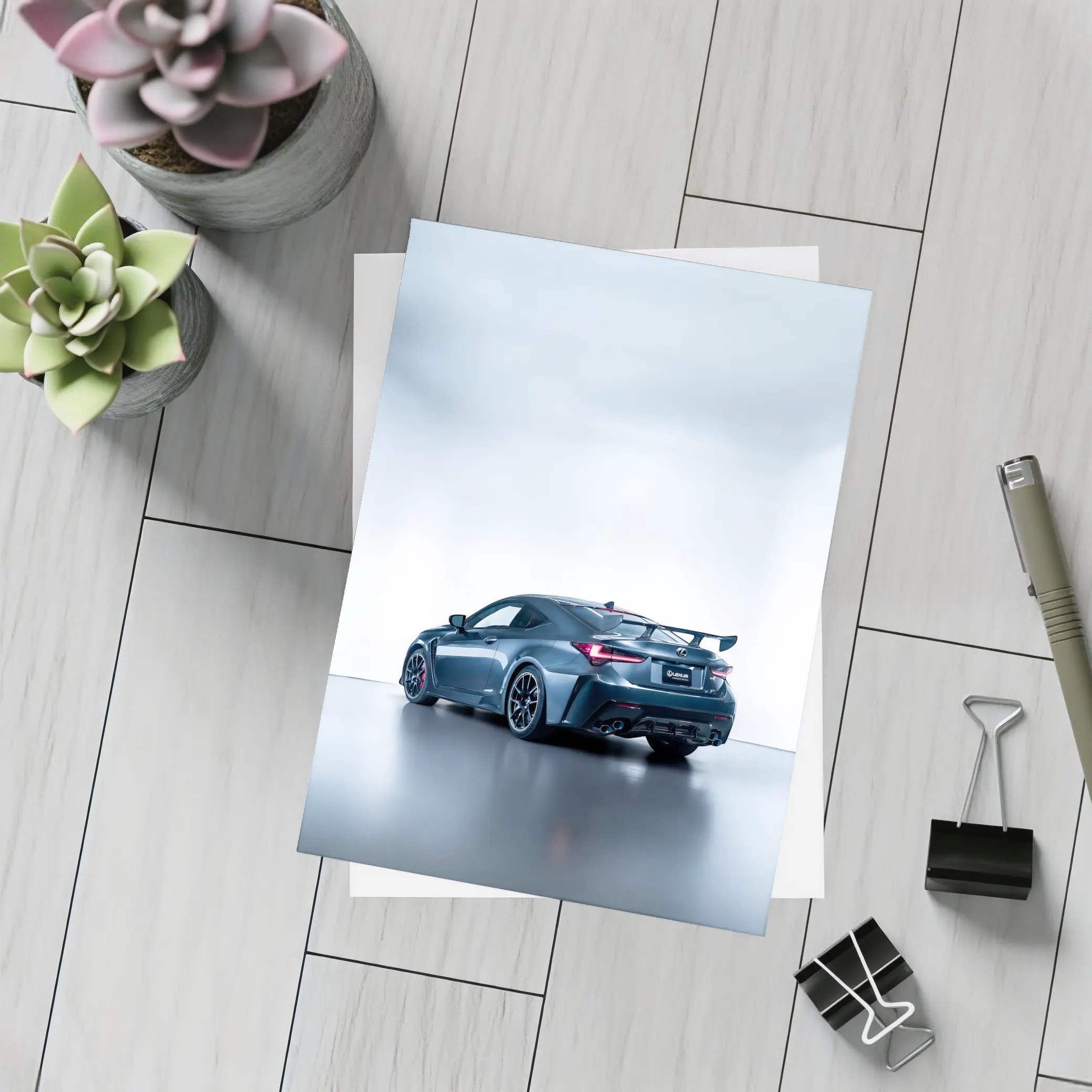 Lexus RC F Coupe White Studio Background – Postcards