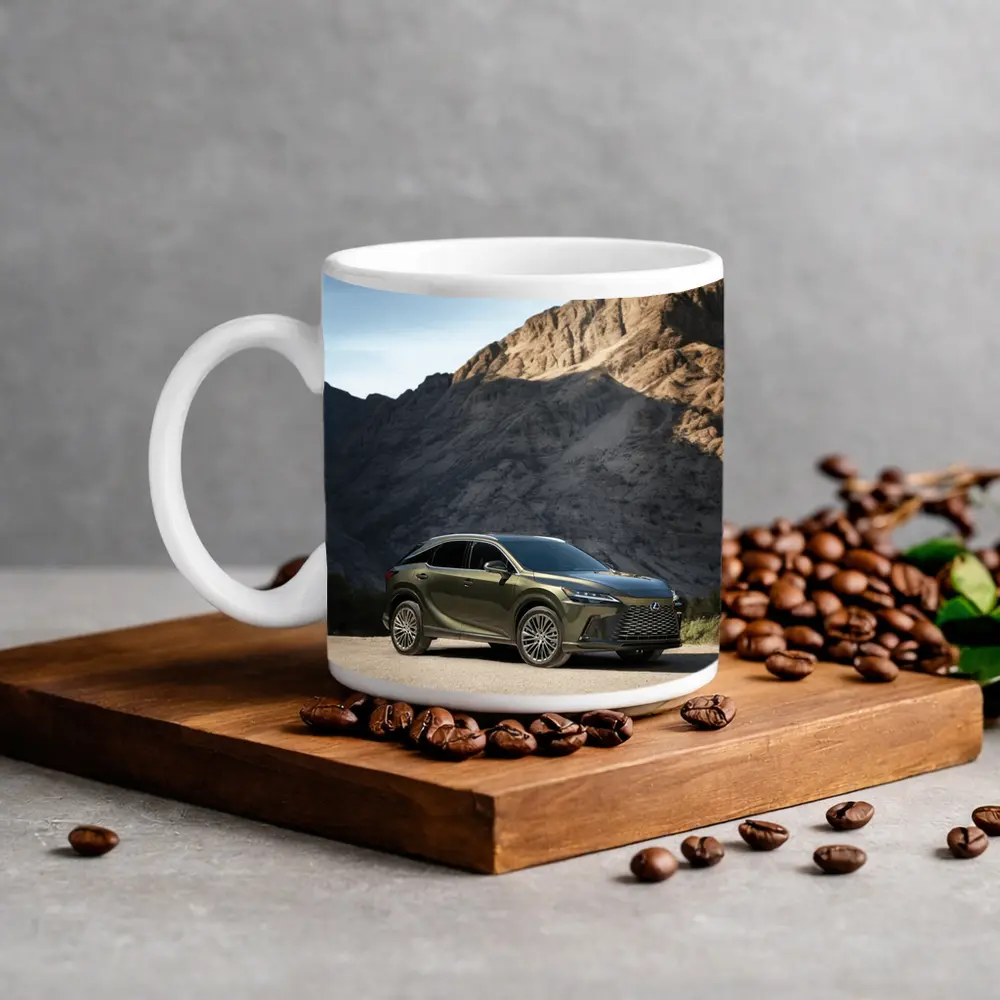 Lexus RX Green SUV Mountain Desert Setting – Mugs