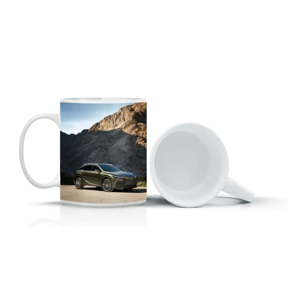 Lexus RX Green SUV Mountain Desert Setting – Mugs