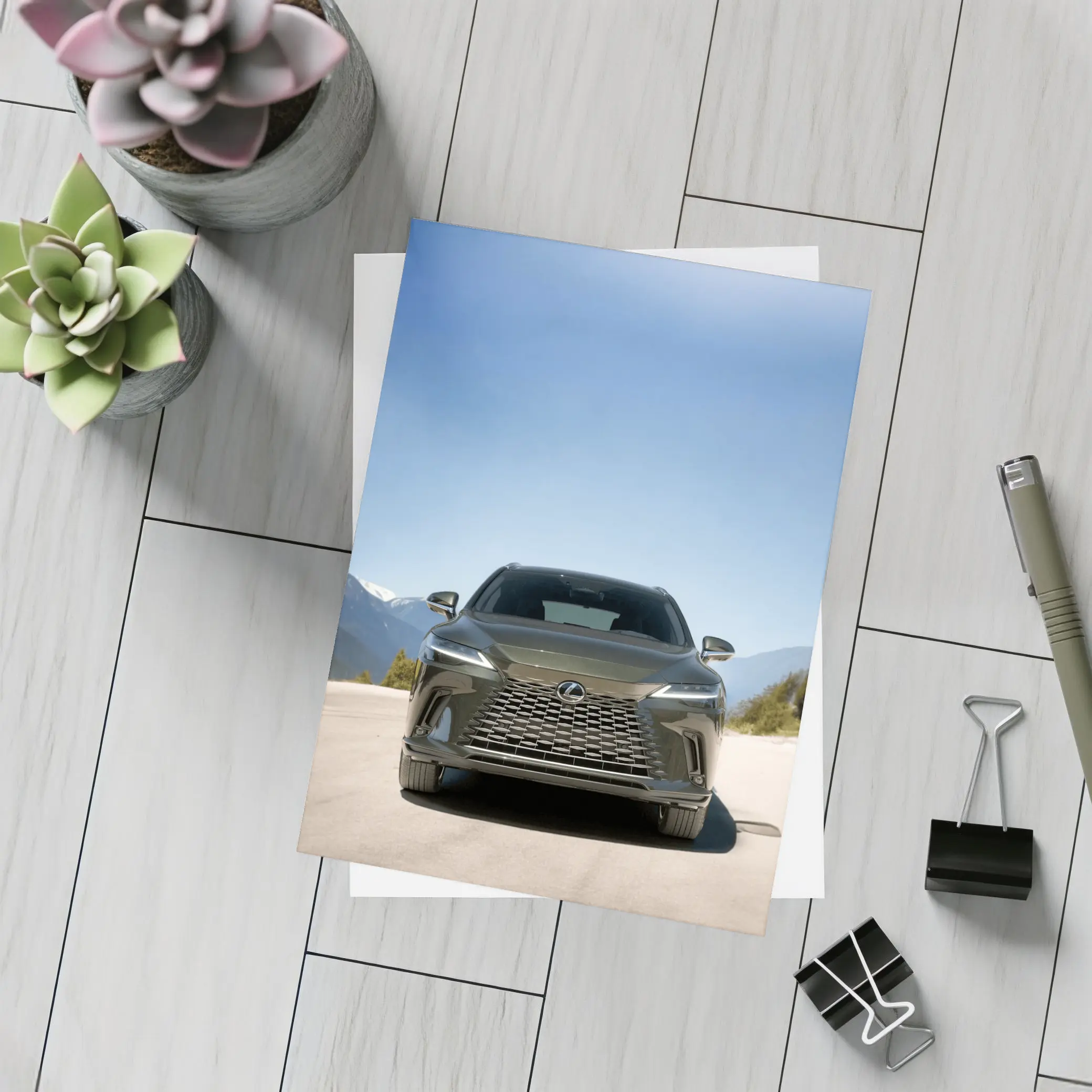 Lexus RX Front View Mountain Road – Postcards