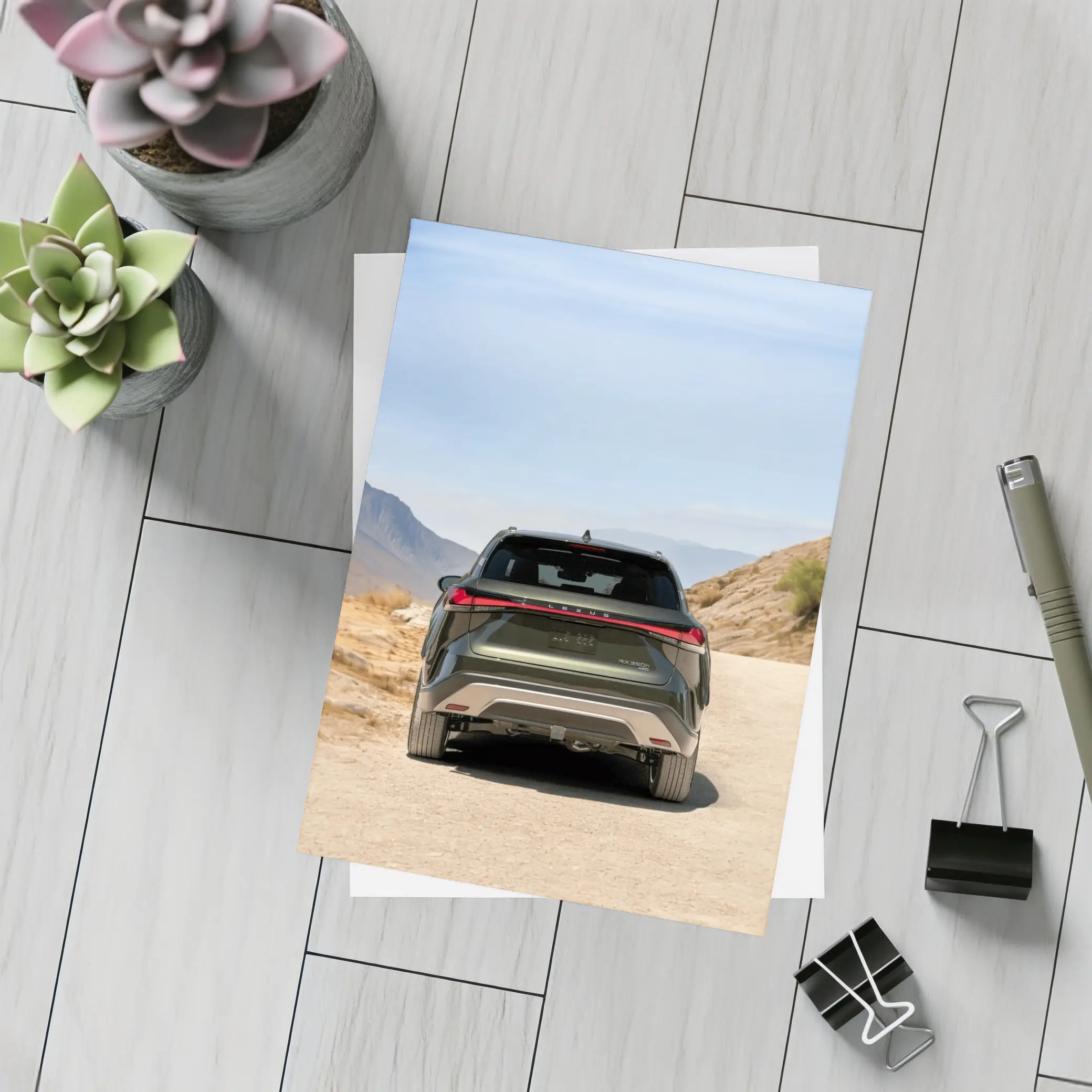 Lexus RX SUV Desert Mountain Road Rear – Postcards