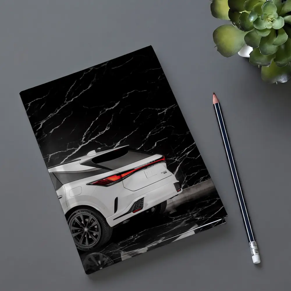 Lexus RX White SUV Black Marble Background – Notebooks