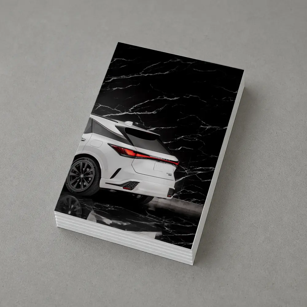 Lexus RX White SUV Black Marble Background – Postcards