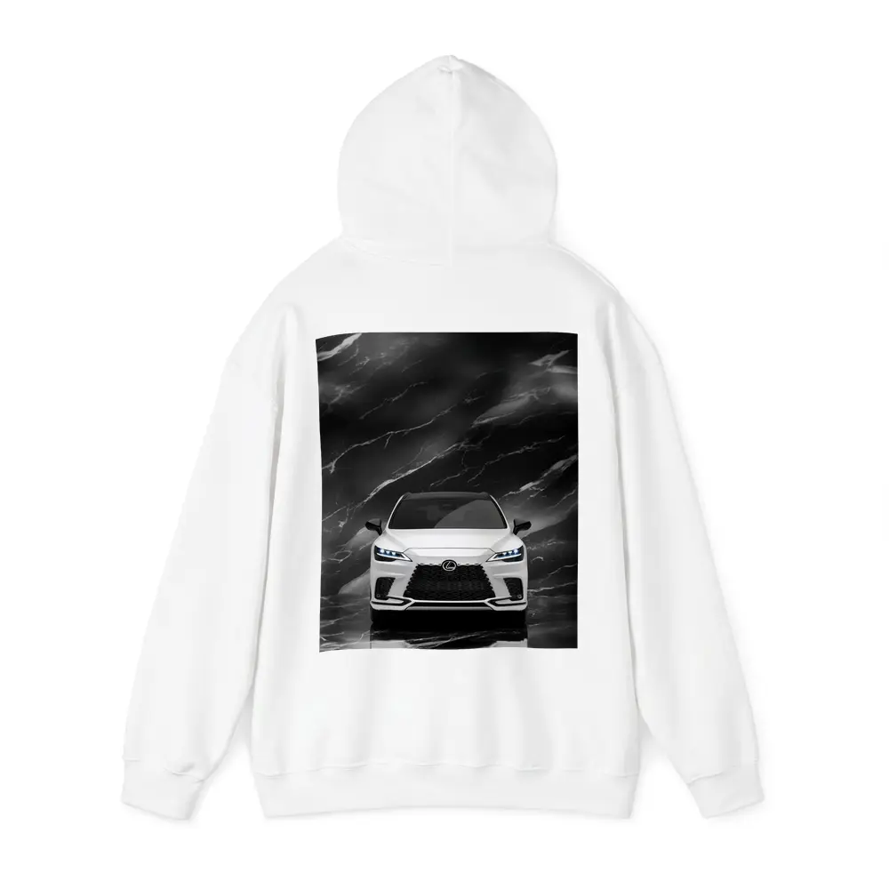 Lexus RX White Front View Black Marble – Hoodies