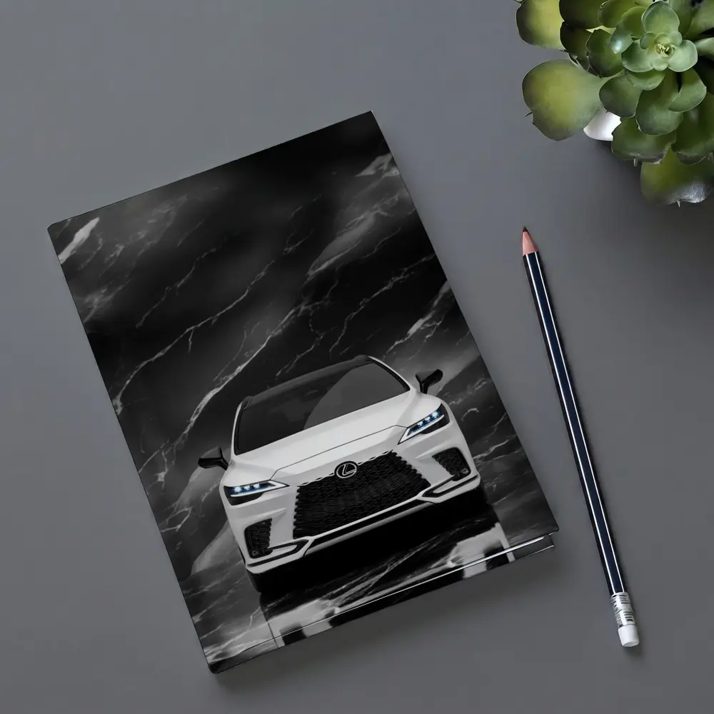 Lexus RX White Front View Black Marble – Notebooks