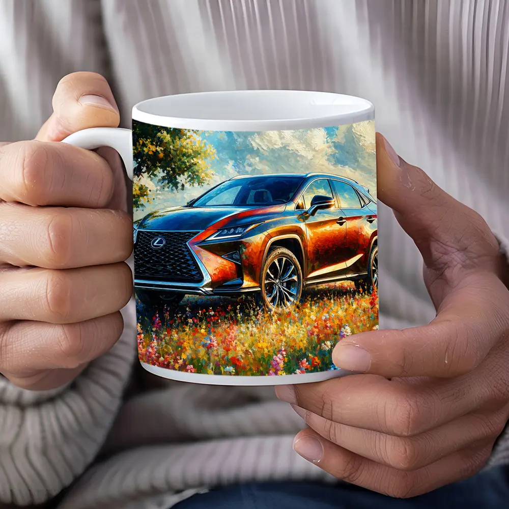 Lexus RX SUV Oil Painting Wildflower Field – Mugs