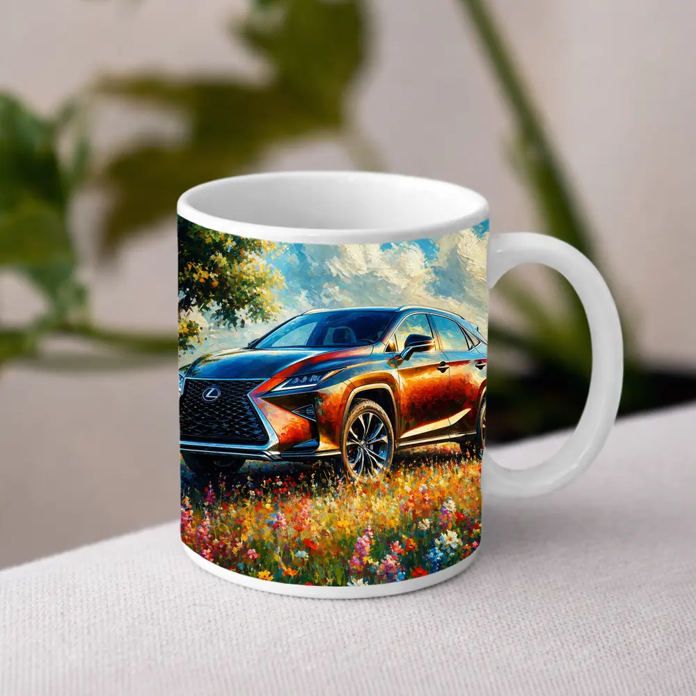 Lexus RX SUV Oil Painting Wildflower Field – Mugs