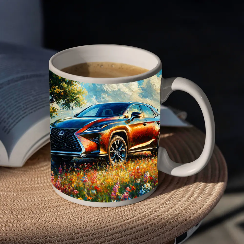 Lexus RX SUV Oil Painting Wildflower Field – Mugs