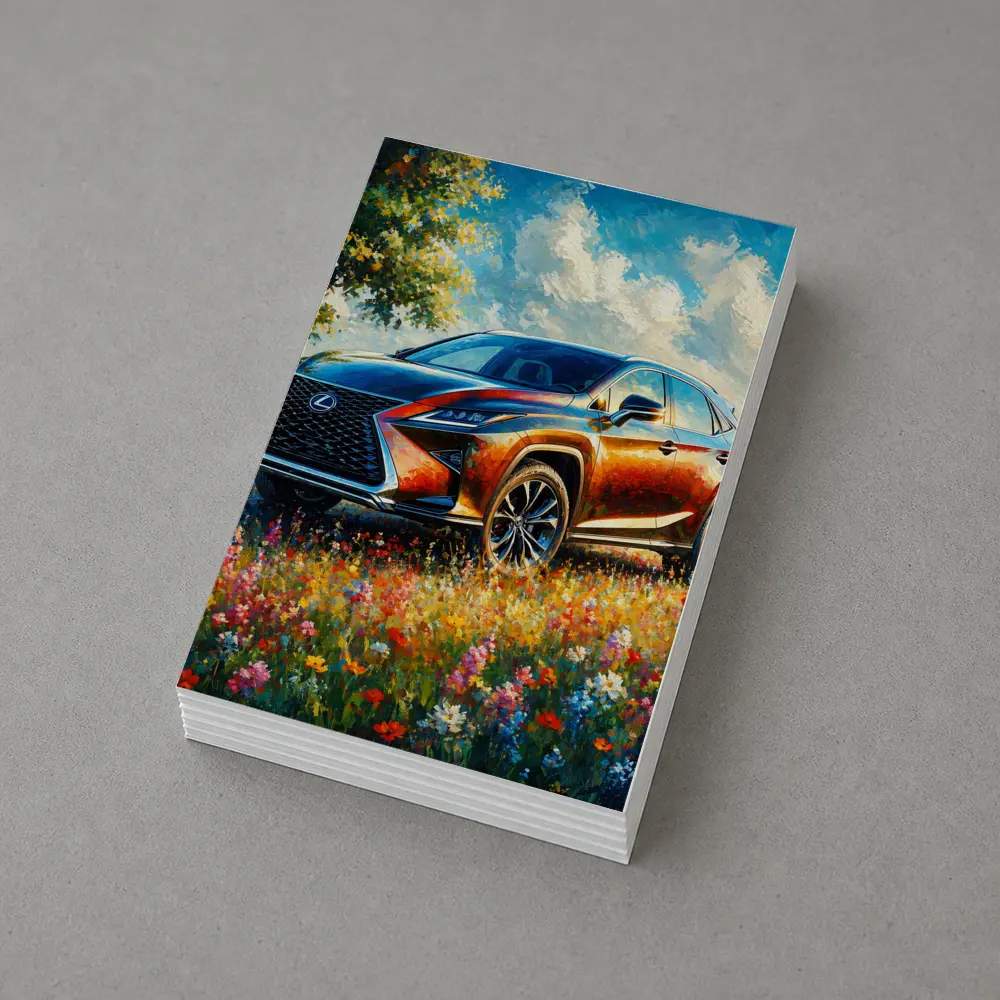 Lexus RX SUV Oil Painting Wildflower Field – Postcards