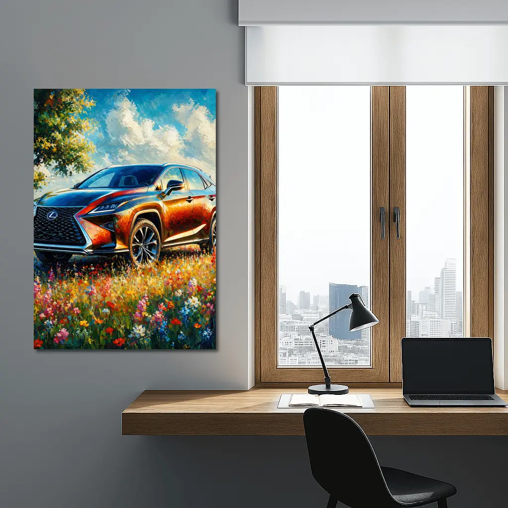 Lexus RX SUV Oil Painting Wildflower Field – Wall Art