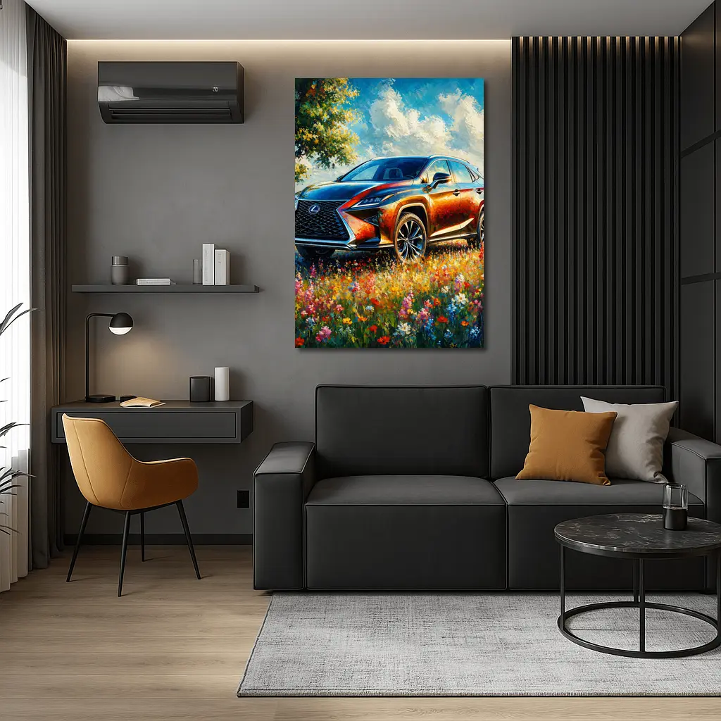 Lexus RX SUV Oil Painting Wildflower Field – Wall Art