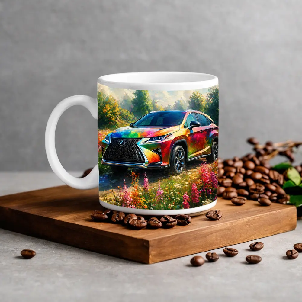 Lexus RX Colorful Art Floral Meadow – Mugs